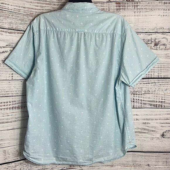 Denim & Flower shirt Mens size XL Slim Fit button up palms short sleeve cotton - Picture 4 of 10